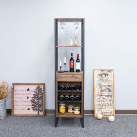 Cała szafka na wino charakteryzuje się dużą stabilnością, dzięki wykorzystaniu blach żelaznych i stałych części żelaznych.